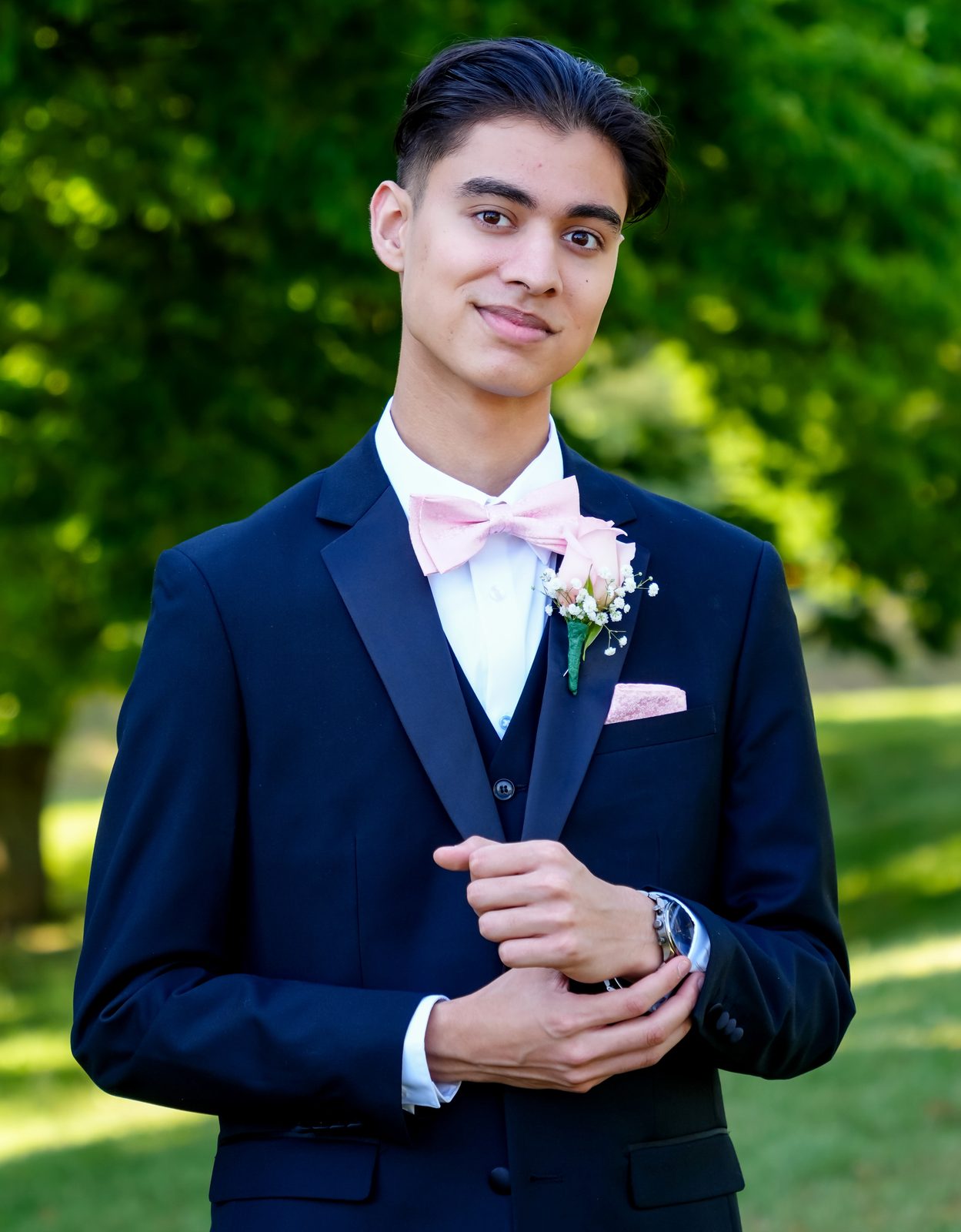 Portrait in a navy tuxedo